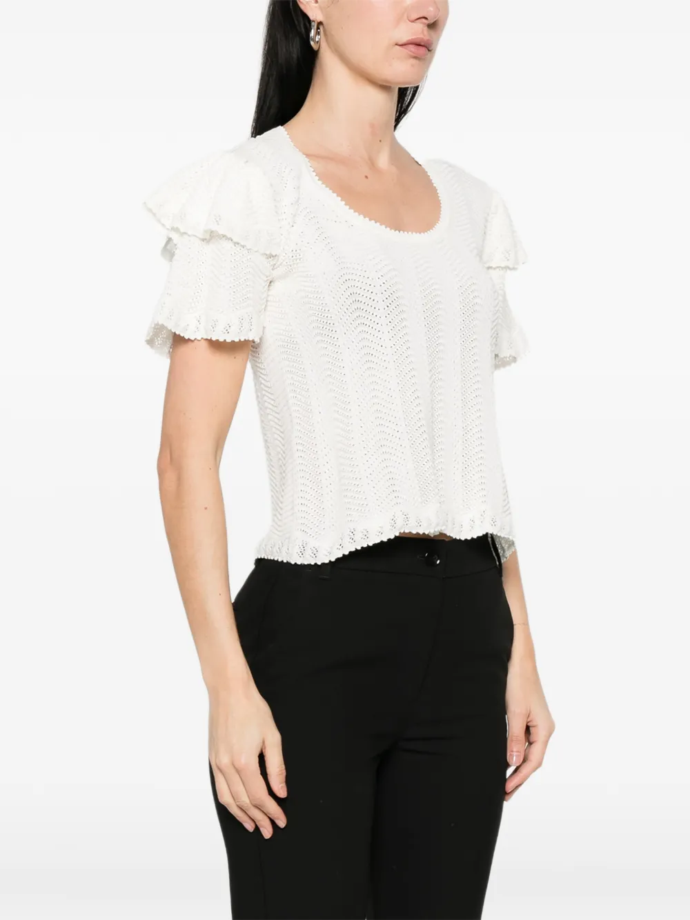TWINSET T-shirt met ruches Wit