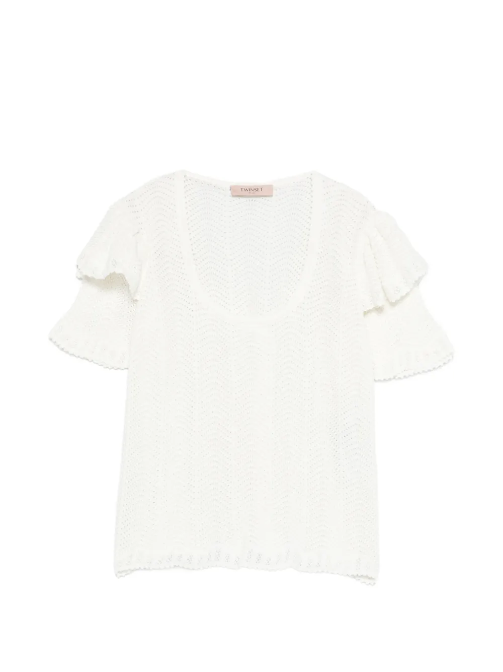 TWINSET ruffled T-shirt - Bianco