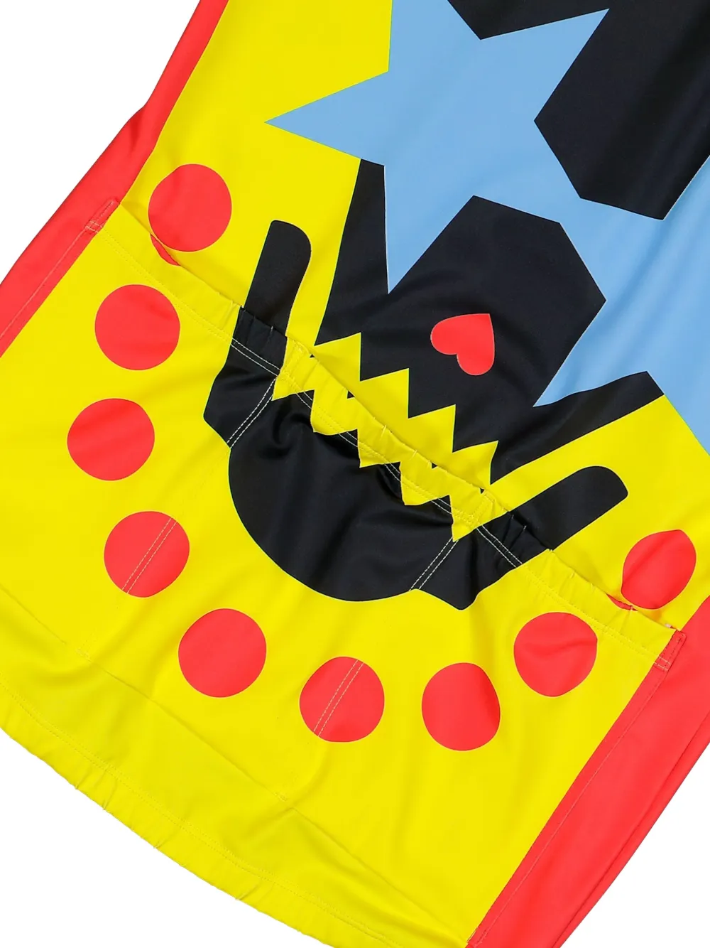 Walter Van Beirendonck Waakzaam top met rits en grafische print Geel