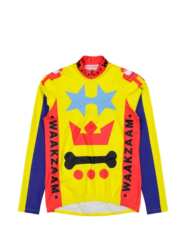 Walter Van Beirendonck Waakzaam Graphic-print Zip Top in Yellow