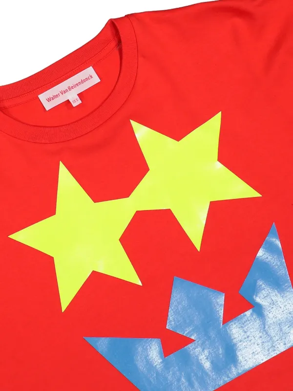 Walter Van Beirendonck Waakzaam front-print T-shirt | Red | FARFETCH