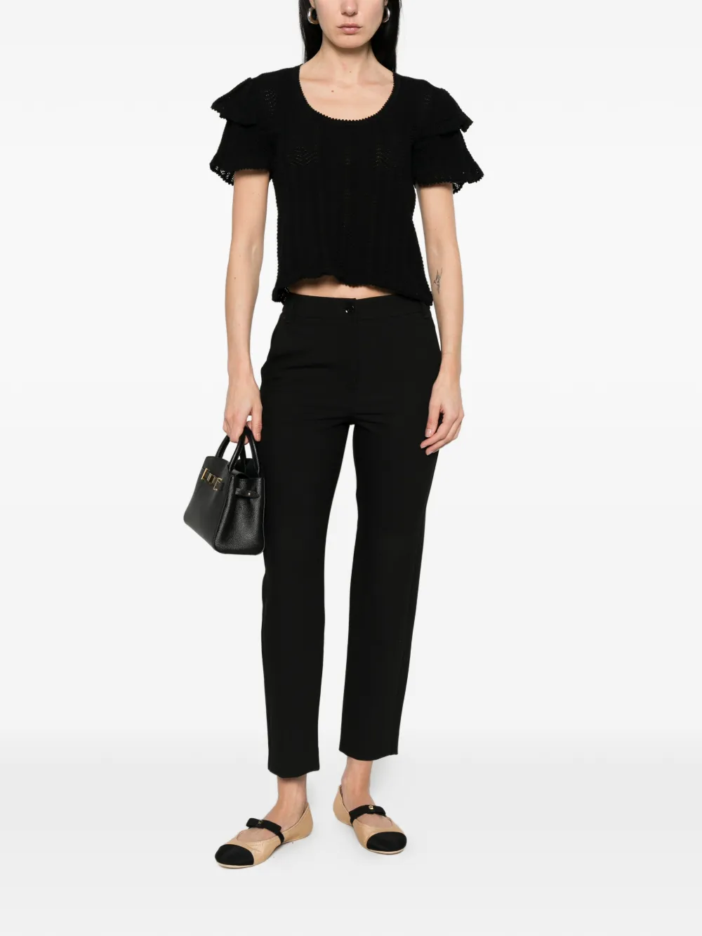 TWINSET T-shirt met ruches Zwart
