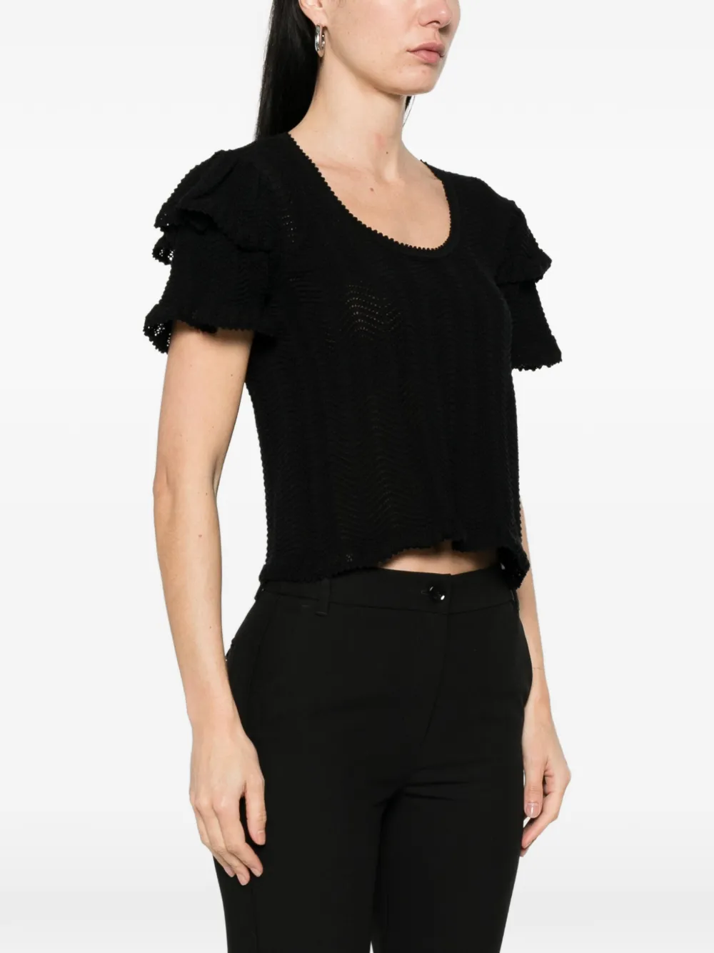 TWINSET T-shirt met ruches Zwart