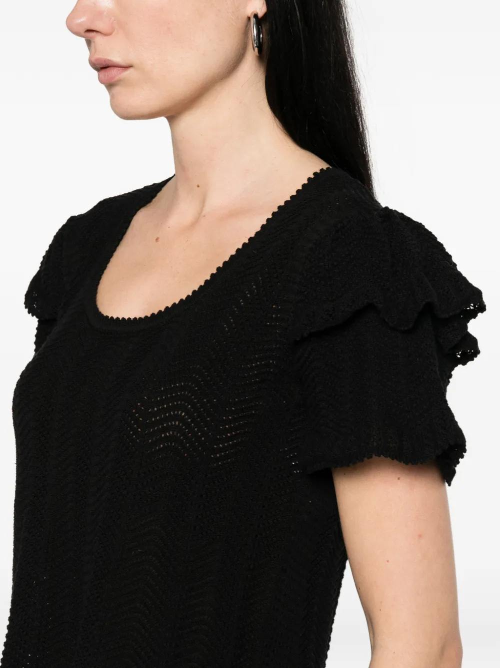 TWINSET T-shirt met ruches Zwart