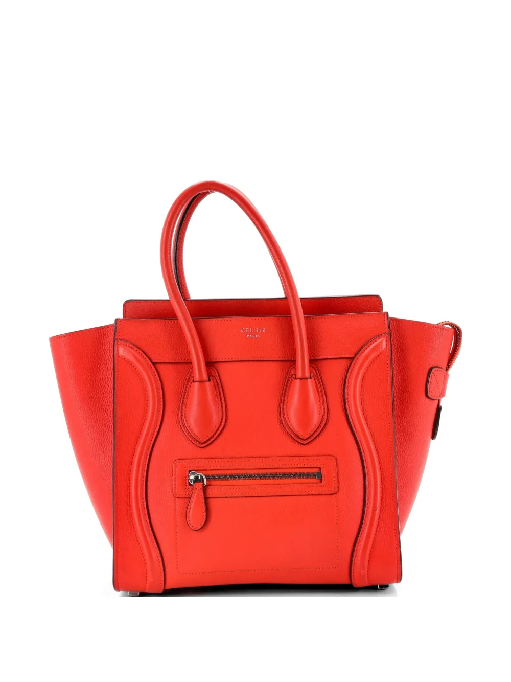 Celine Pre-Owned Luggage Bag Grainy Leather Micro tote bag - Orange