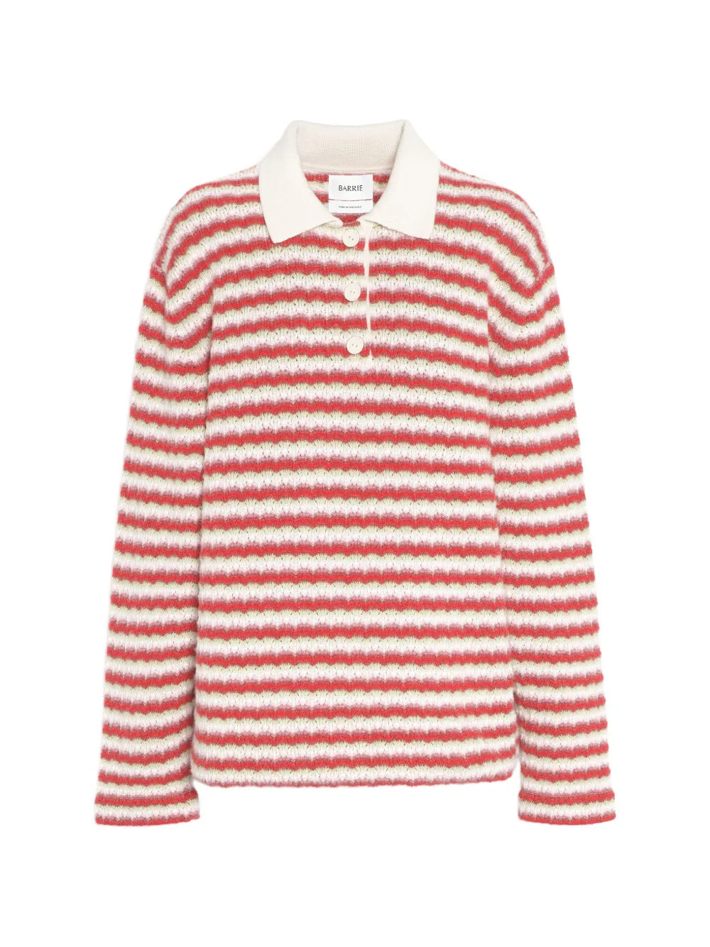 Barrie Polo in cashmere a righe - Rosso