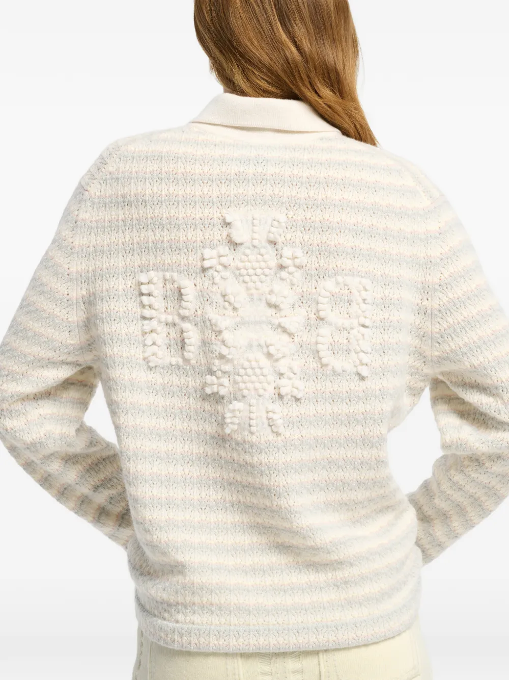 Barrie Gestreepte polotop Beige
