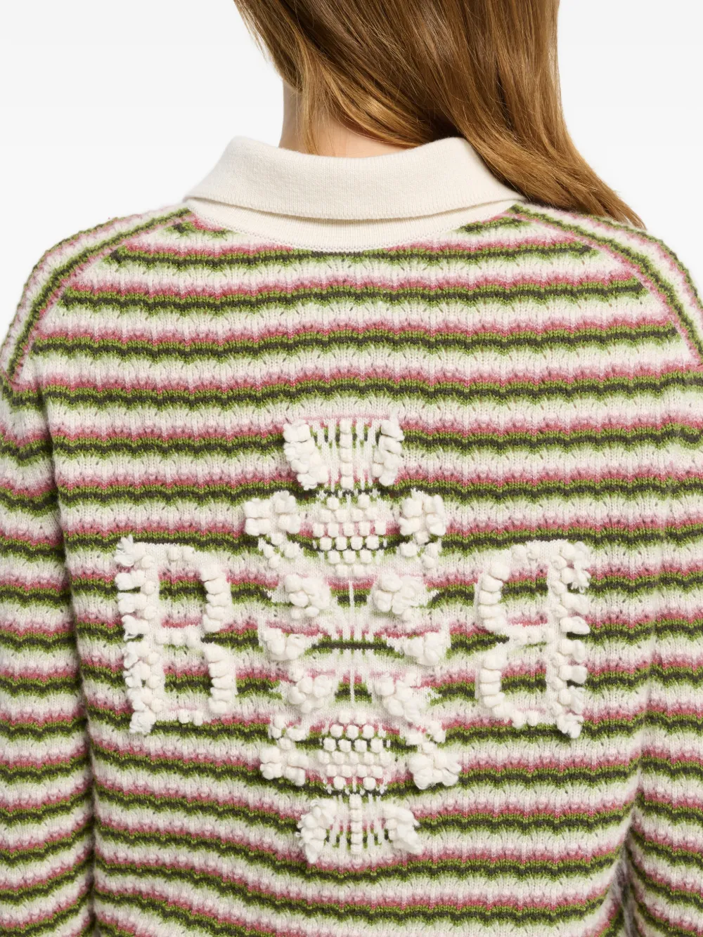 Barrie Kasjmier poloshirt met kant Beige