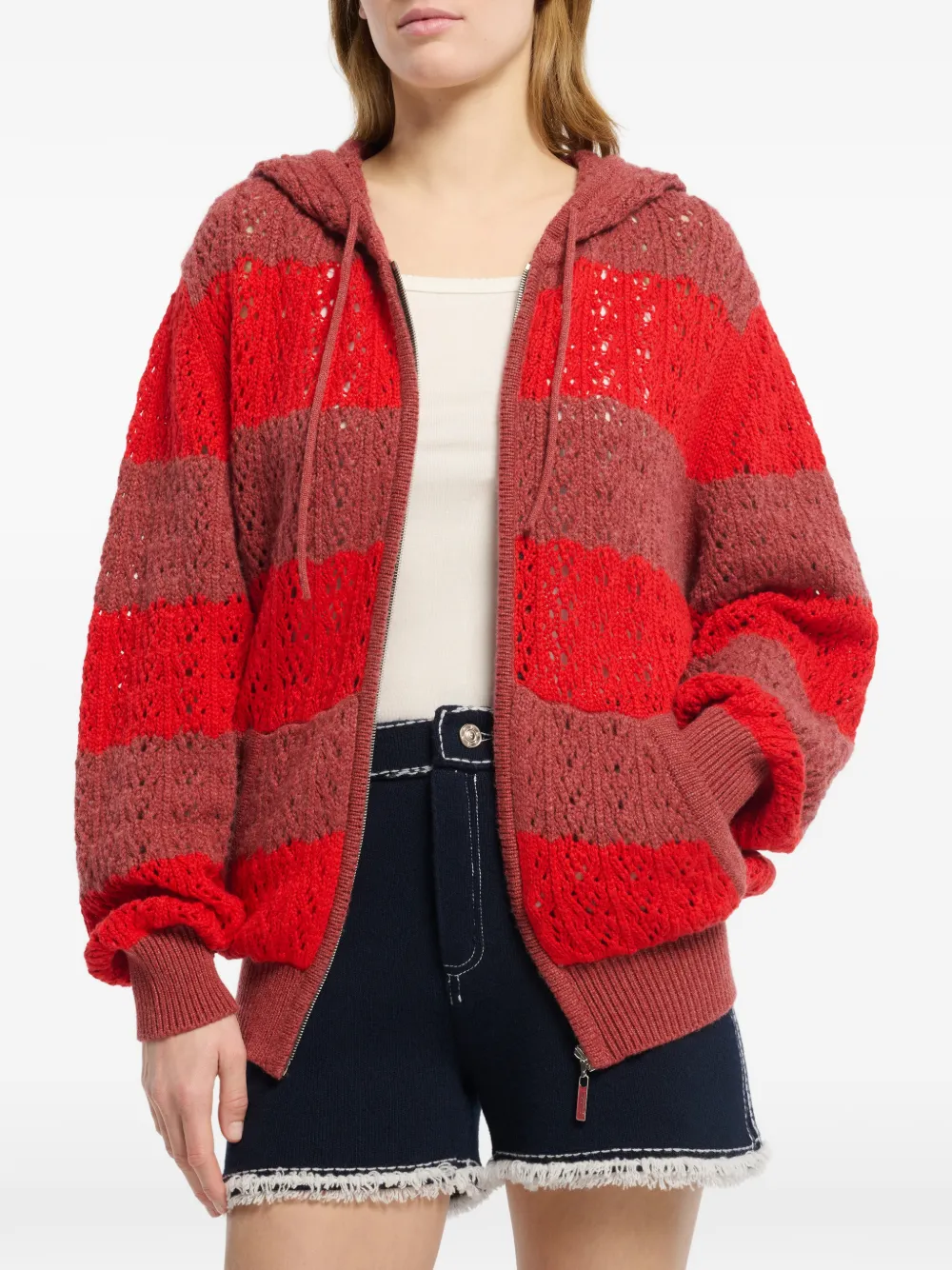 Barrie Gestreepte hoodie Rood