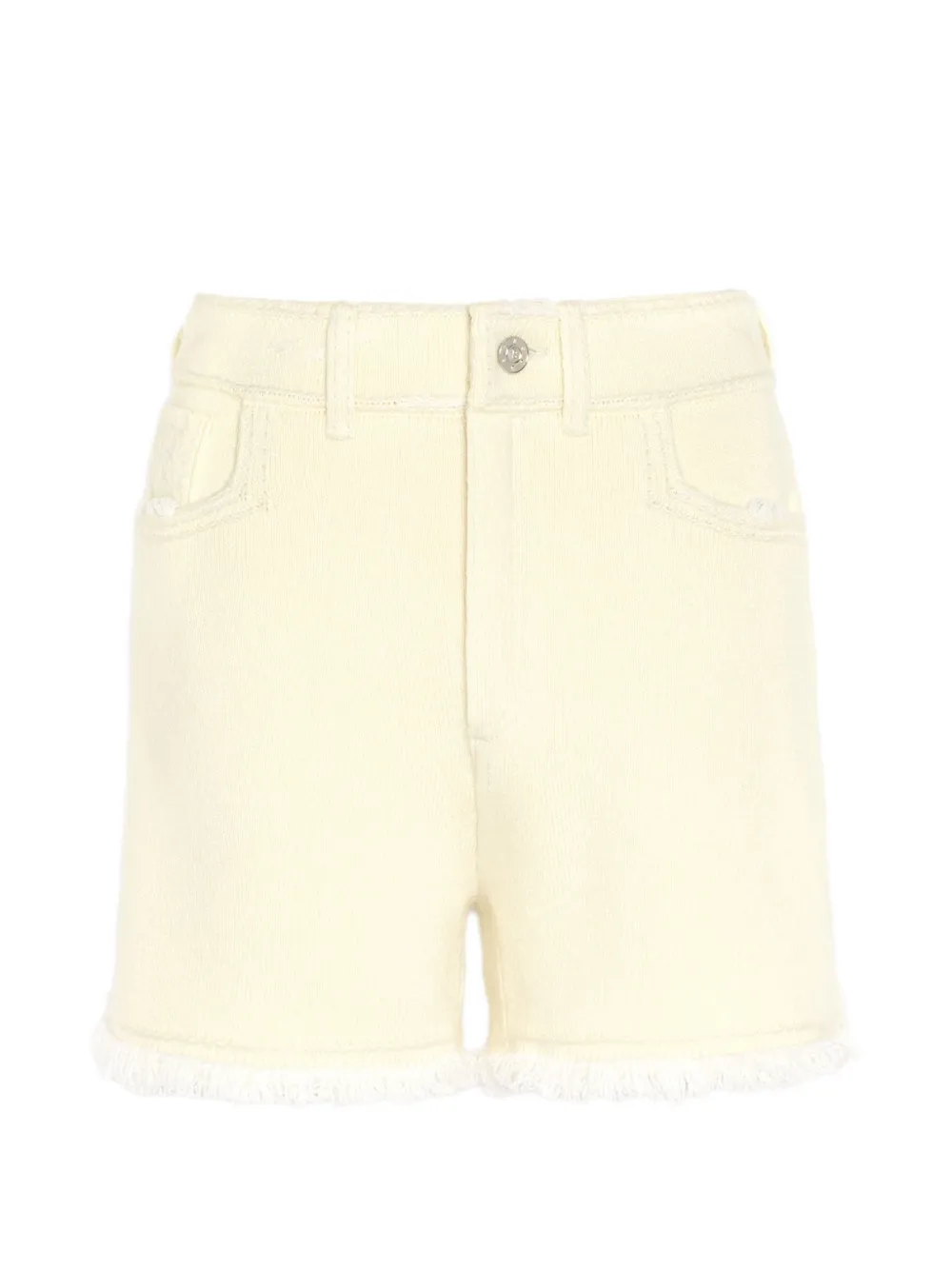 Barrie Shorts denim con bordi sfrangiati - Giallo