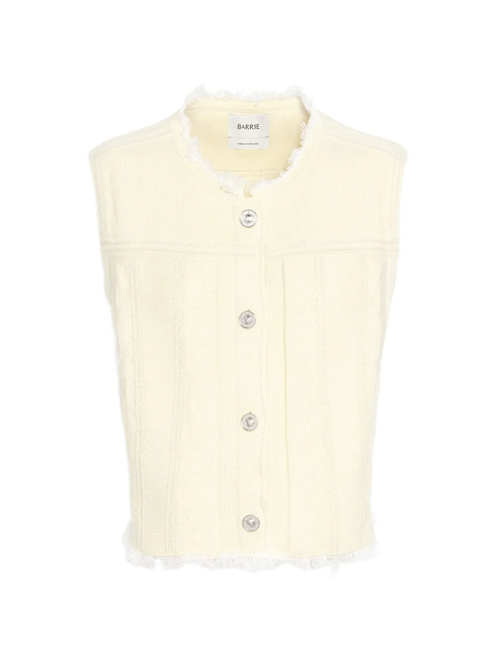Barrie Denim Fringed Waistcoat In Yellow