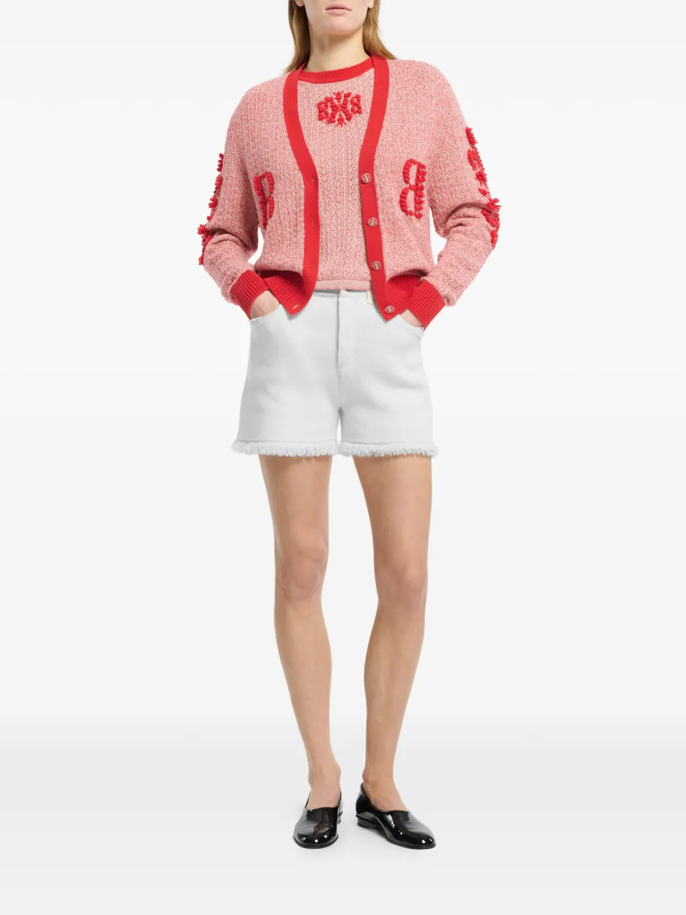 Barrie Kasjmier top met logopatch Rood