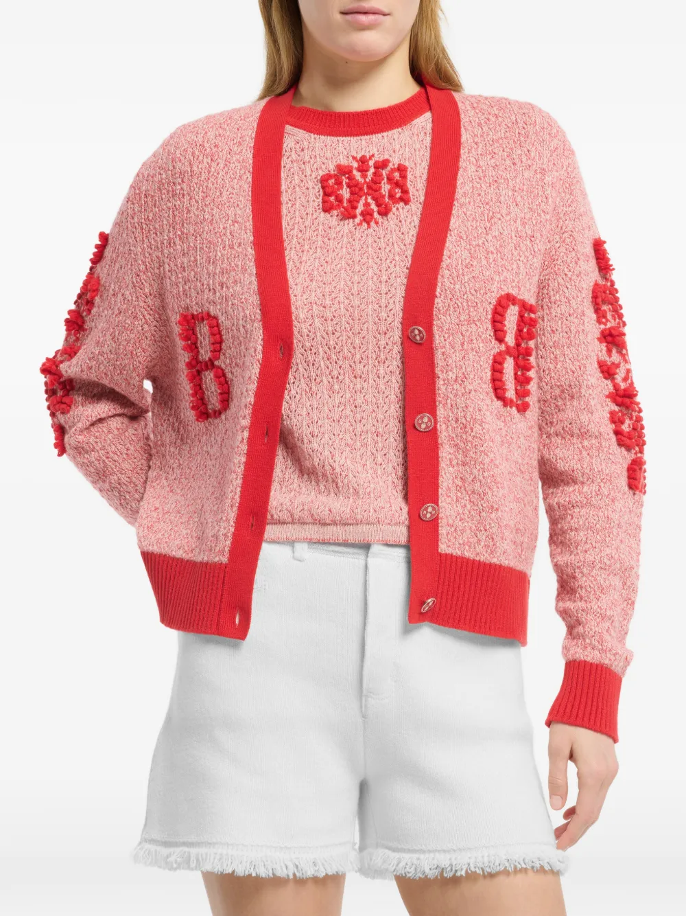 Barrie Kasjmier top met logopatch Rood