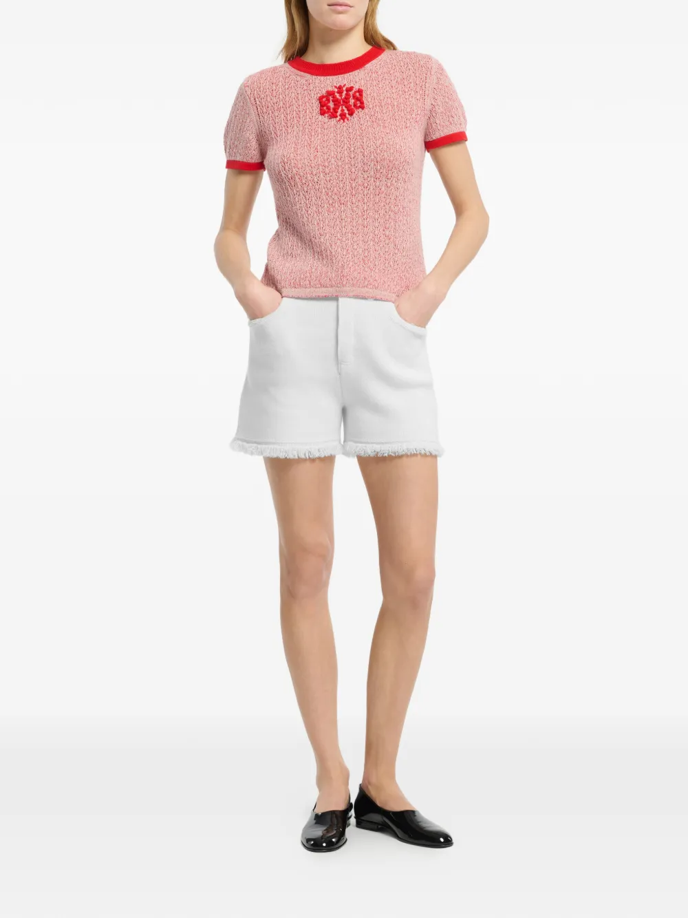 Barrie Kasjmier top met logopatch Rood