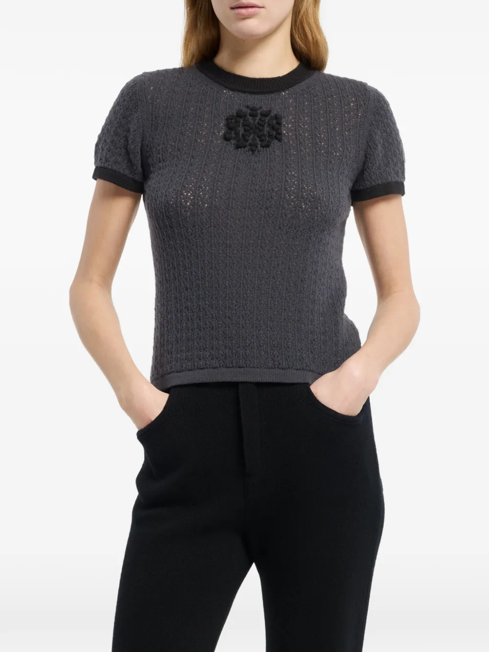 Barrie Kasjmier top met B-logo Grijs