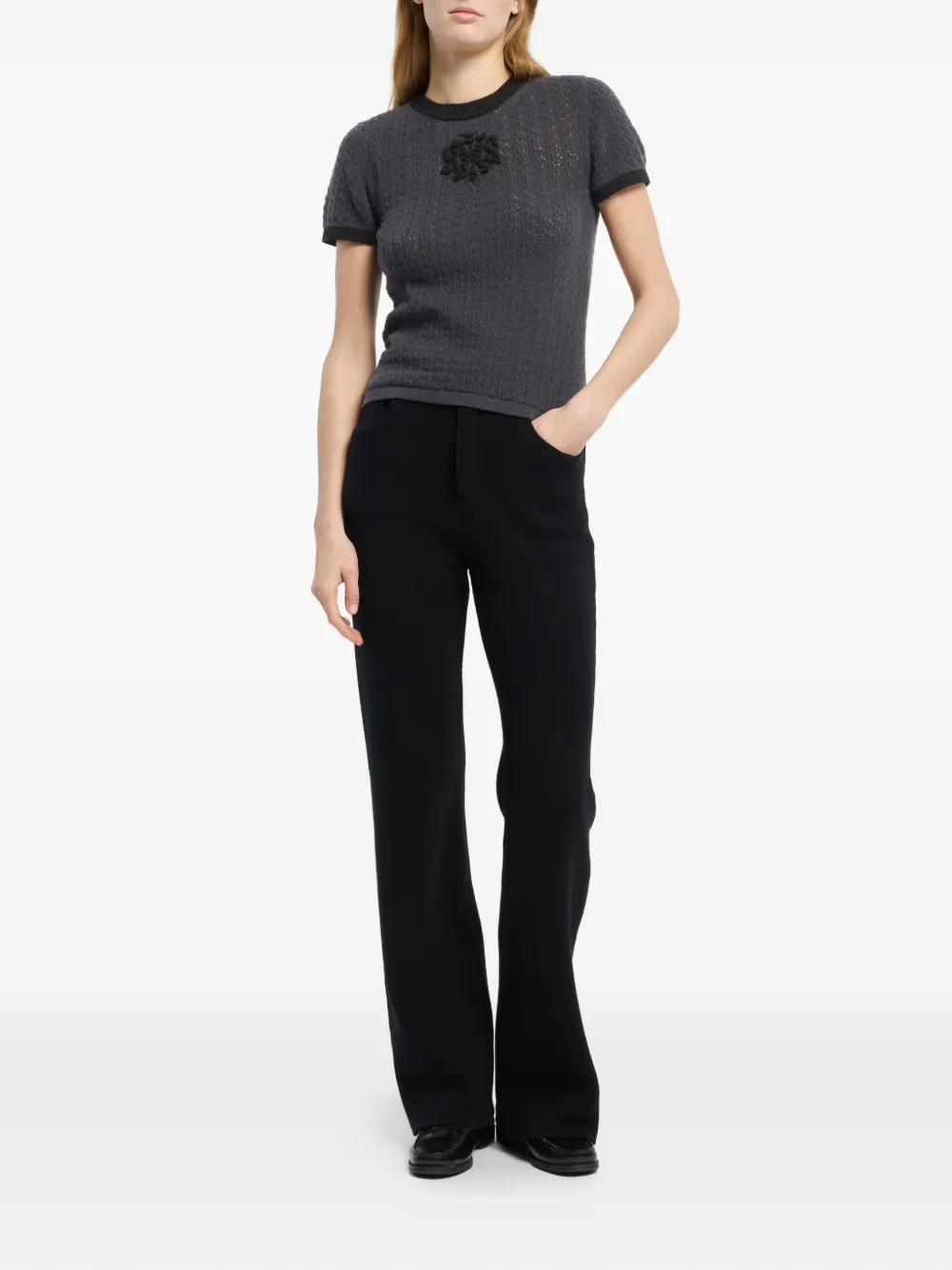 Barrie Kasjmier top met B-logo Grijs