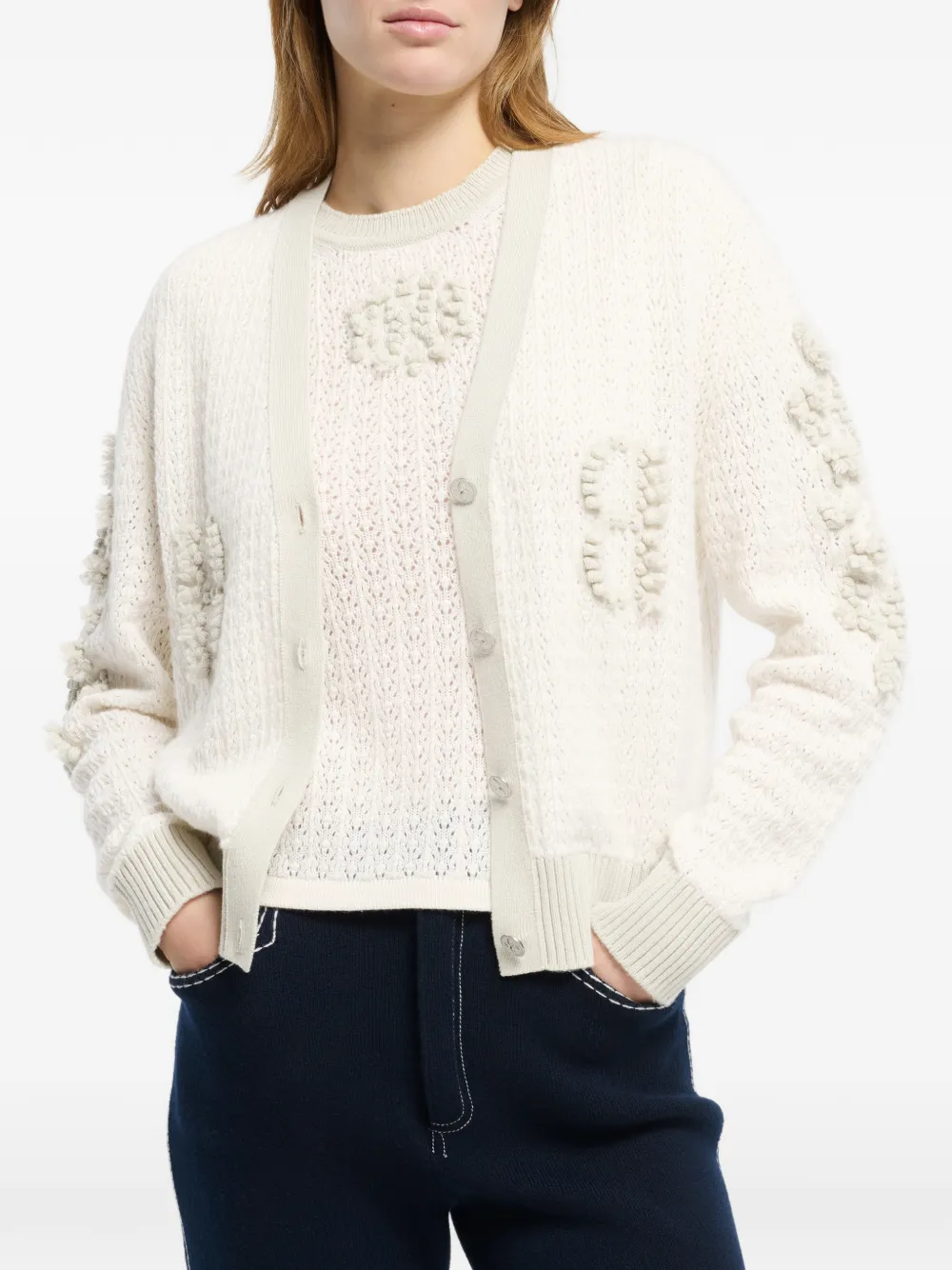 Barrie Kasjmier vest met logo Beige