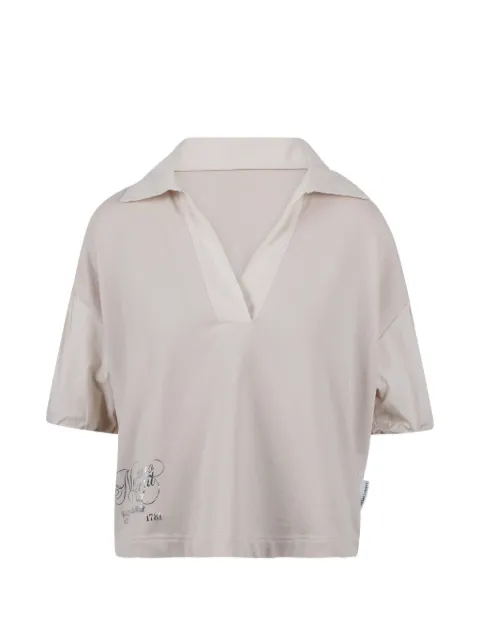 Noumeno Concetp puff-sleeve V-neck T-shirt