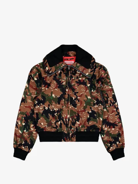 Walter Van Beirendonck chamarra bomber con motivo militar y cierre