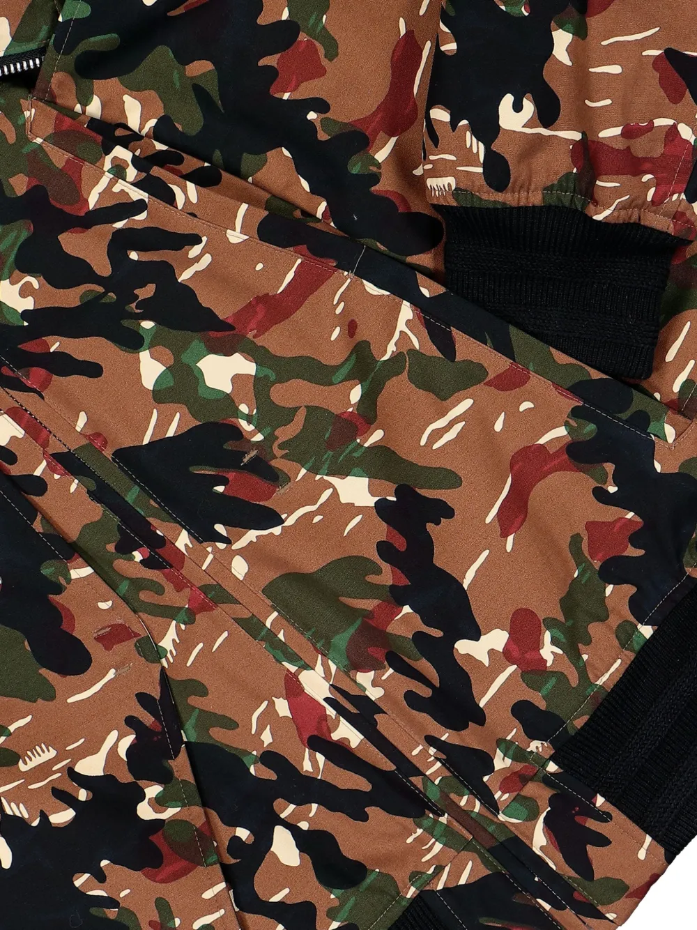  Walter Van Beirendonck Camouflage Zip Bomber Jacket - Brown 