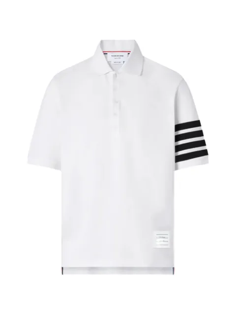 Thom Browne 4-Bar striped-sleeve polo shirt