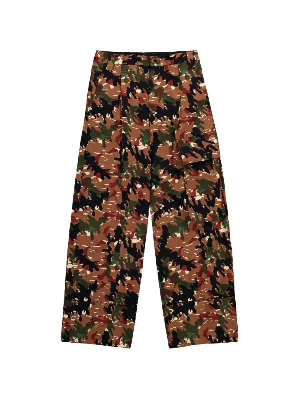 Walter Van Beirendonck Major Camouflage Pocket Trousers in Brown