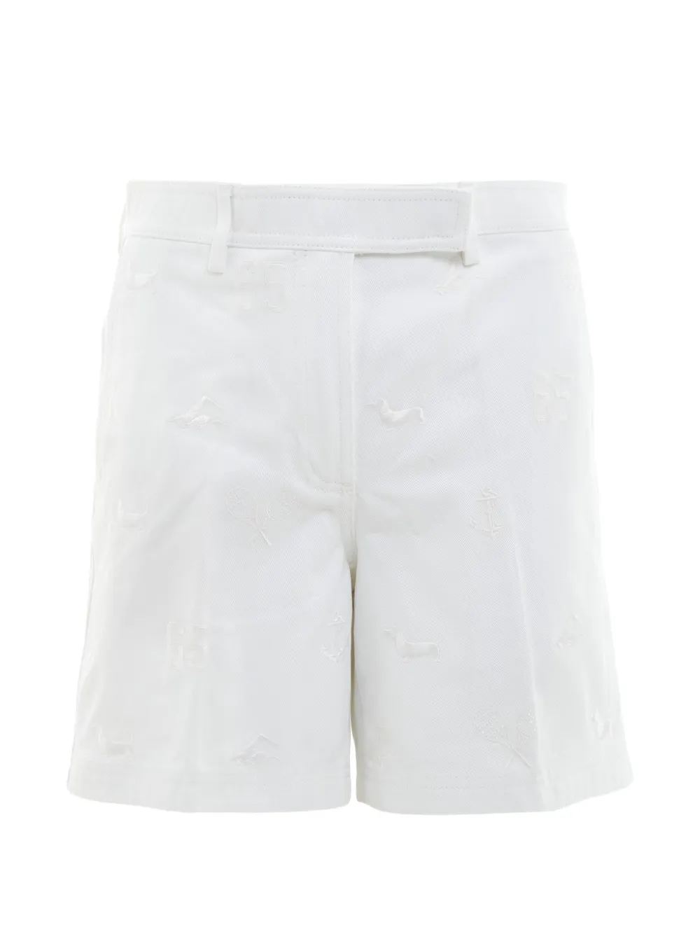 Thom Browne embroidered cotton shorts - White