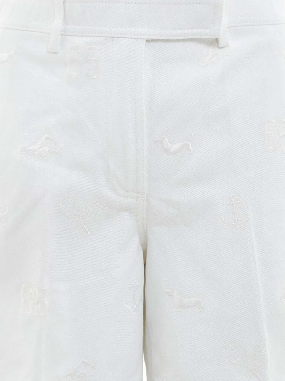 Thom Browne Katoenen shorts met borduurwerk Wit