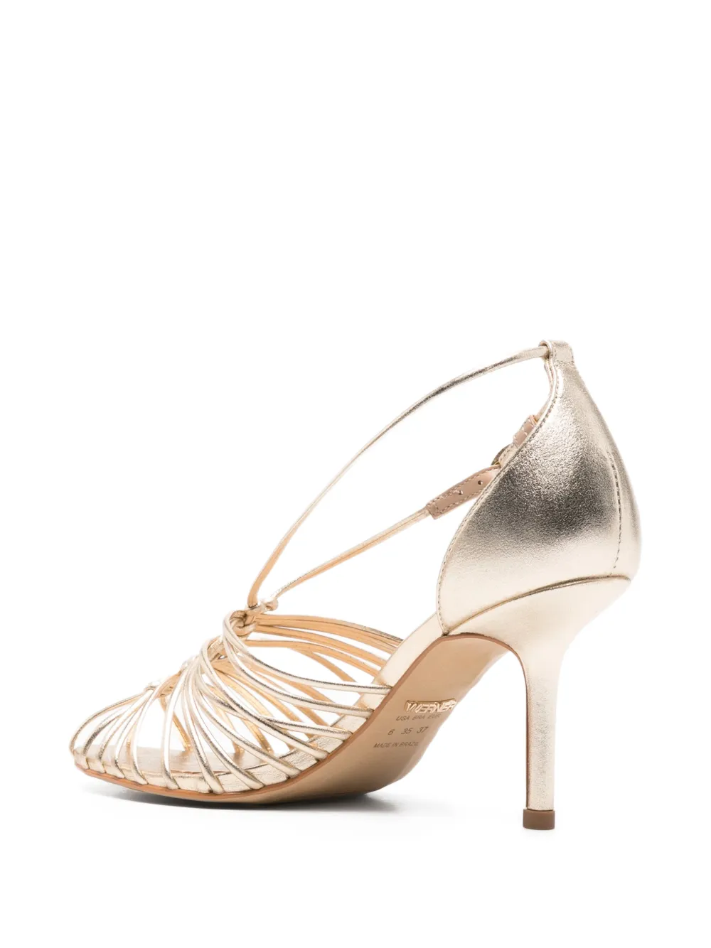  Werner Sandalias Con Tiras Entrelazadas - Dorado 