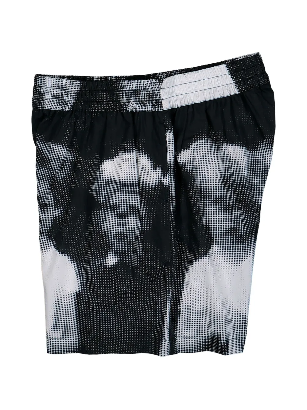 Walter Van Beirendonck Portrait-print Embroidered Logo Shorts in Black, view 3