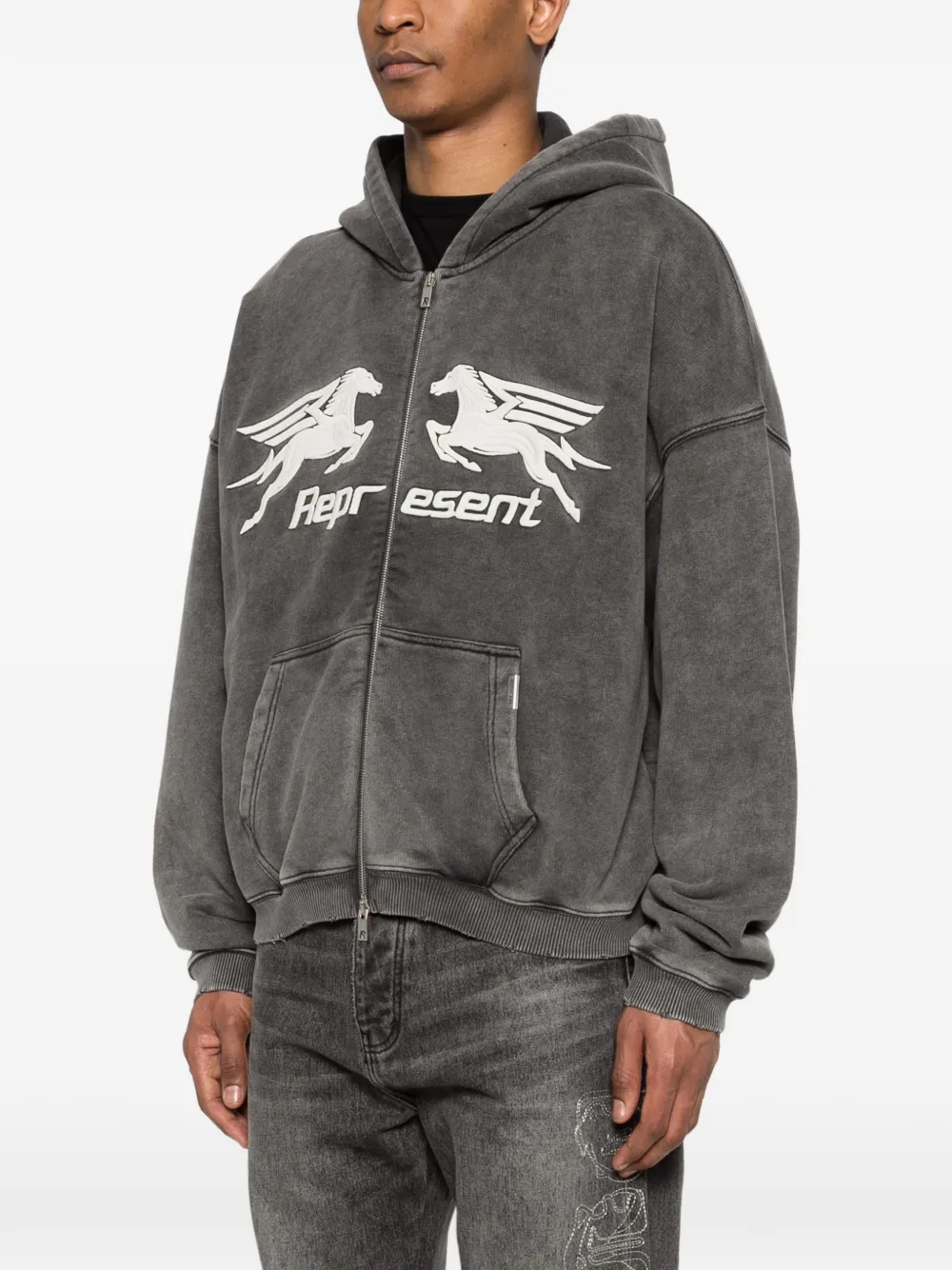 Represent Pegasus hoodie met ritssluiting Grijs