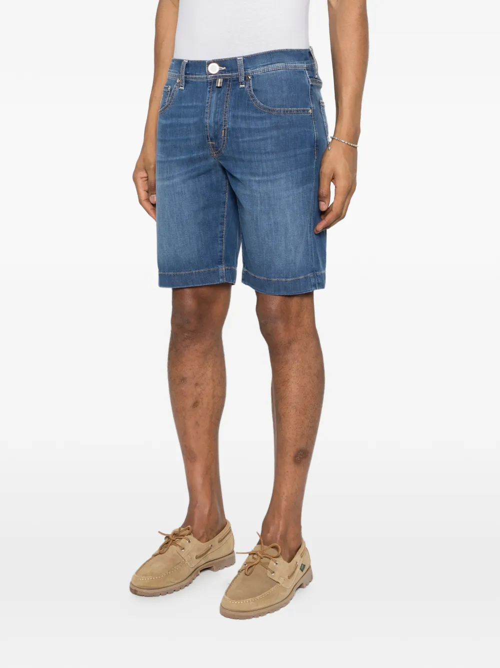  Jacob Cohën Logo-patch Shorts - Blue 