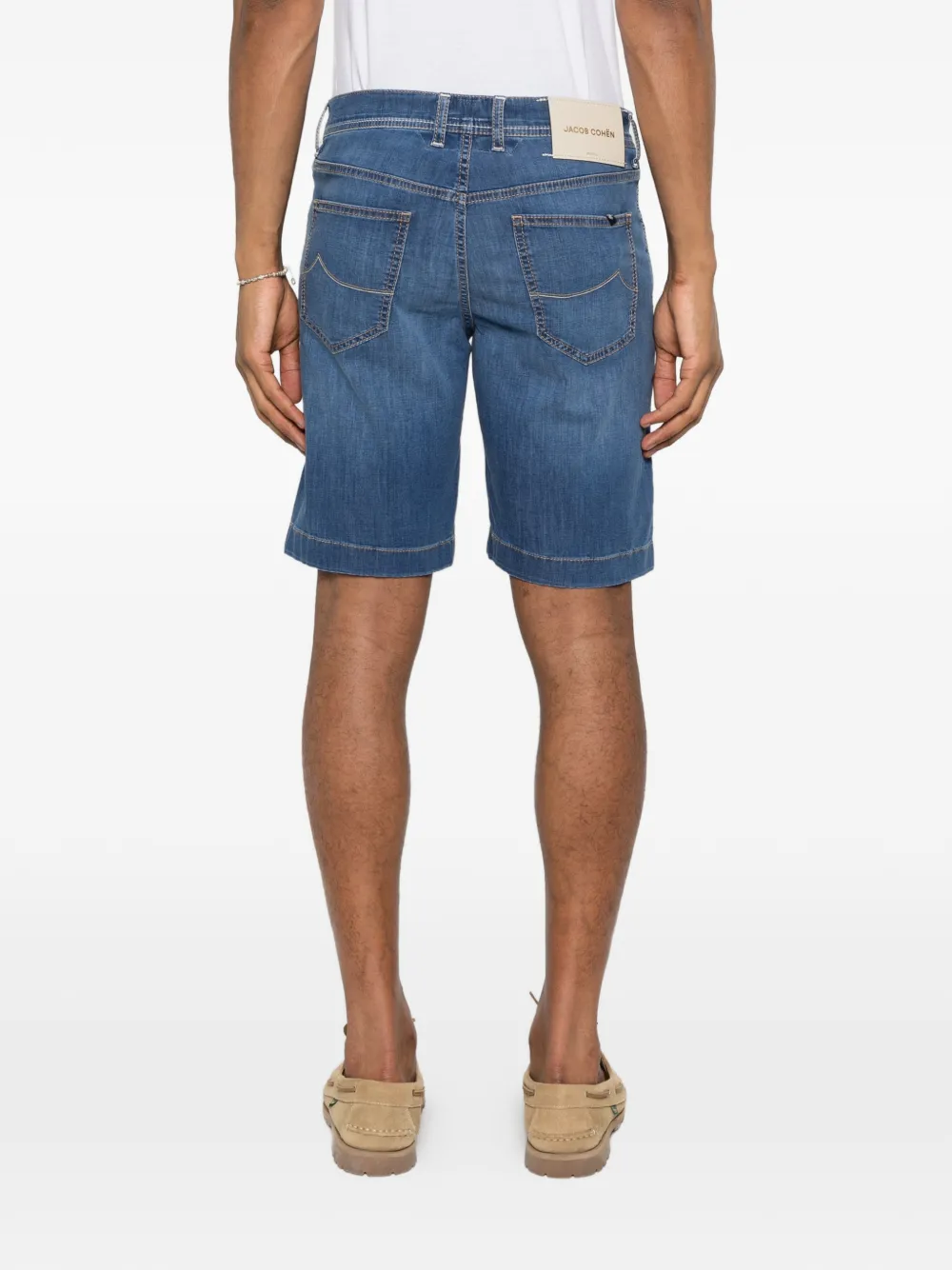 Jacob Cohën Shorts met logopatch Blauw