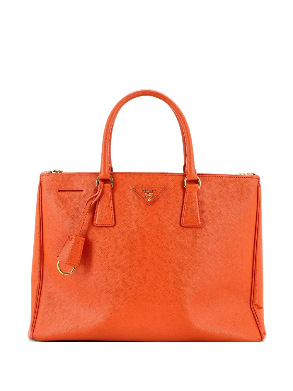 Prada Pre-Owned Double Zip Lux Saffiano Leather Large tote bag - Orange