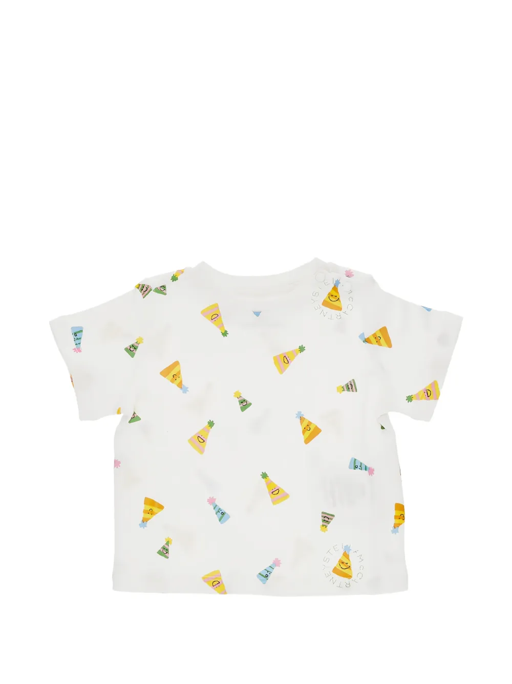 Stella McCartney Kids party hat-print T-shirt - Bianco