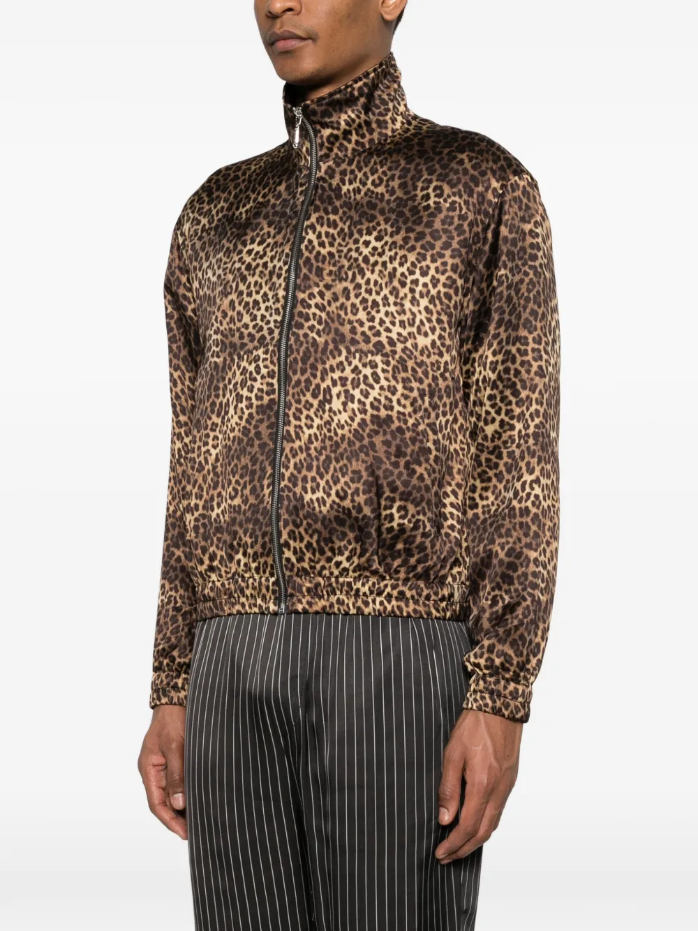  Ernest W. Baker Animal-print Zip-fastening Jacket - Neutrals 