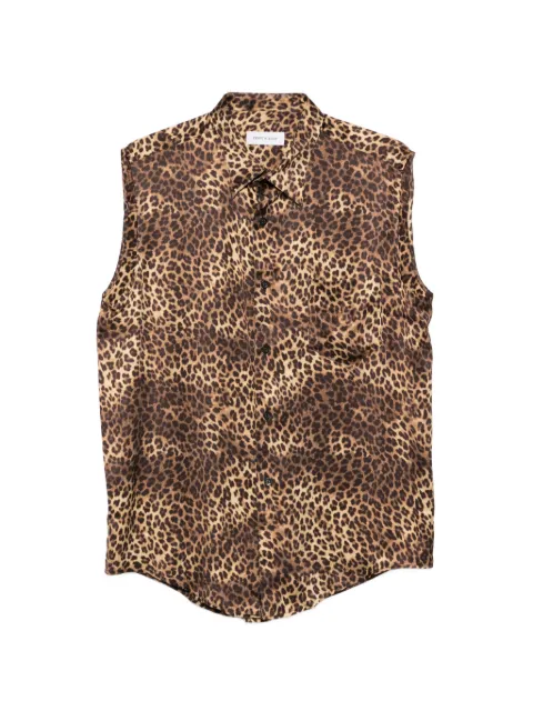 Ernest W. Baker leopard-print pocket shirt
