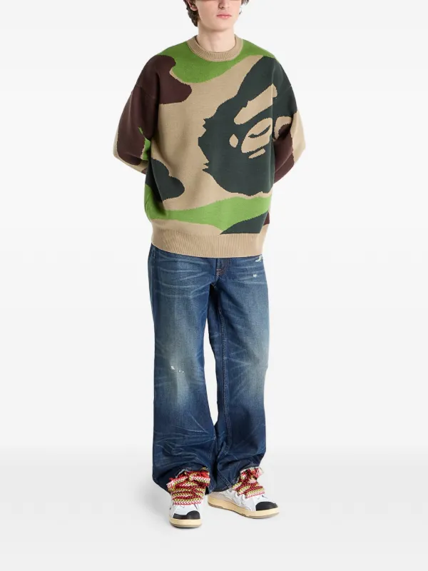 A BATHING APE® カモフラージュ スウェットシャツ | ブラウン