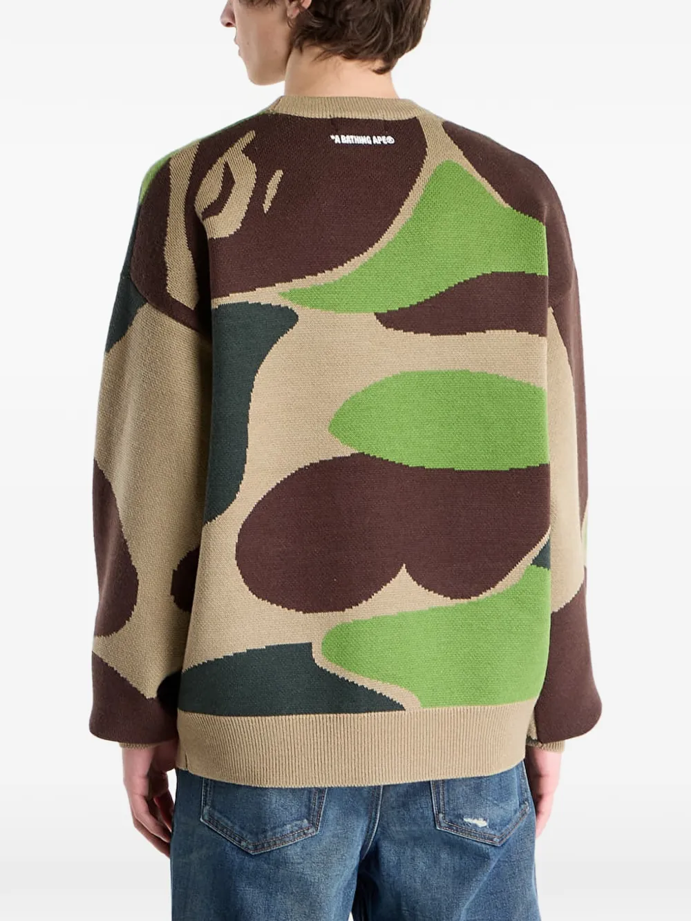 A BATHING APE Sweater met camouflageprint Bruin