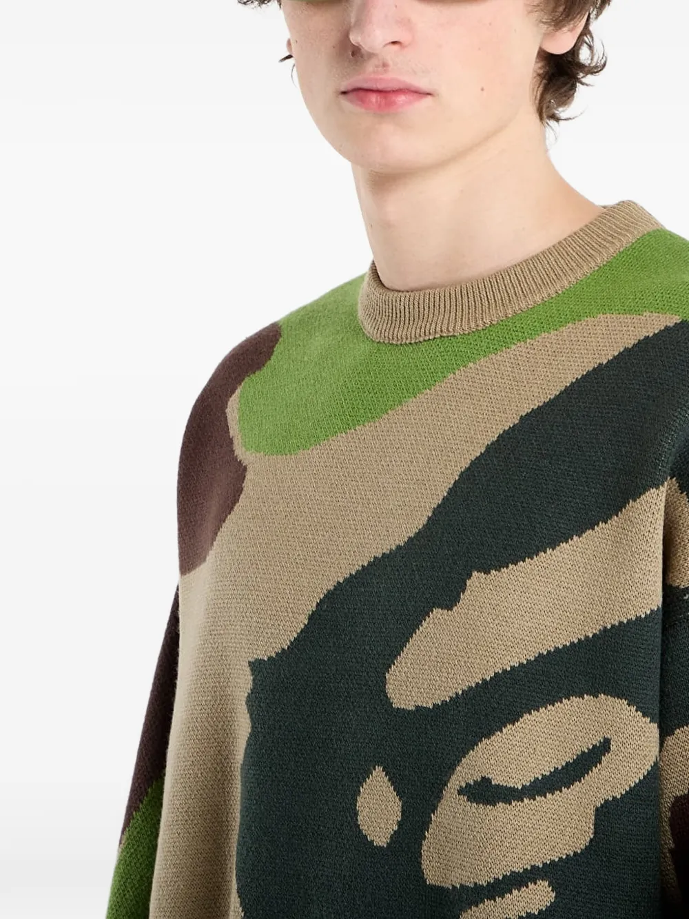 A BATHING APE Sweater met camouflageprint Bruin
