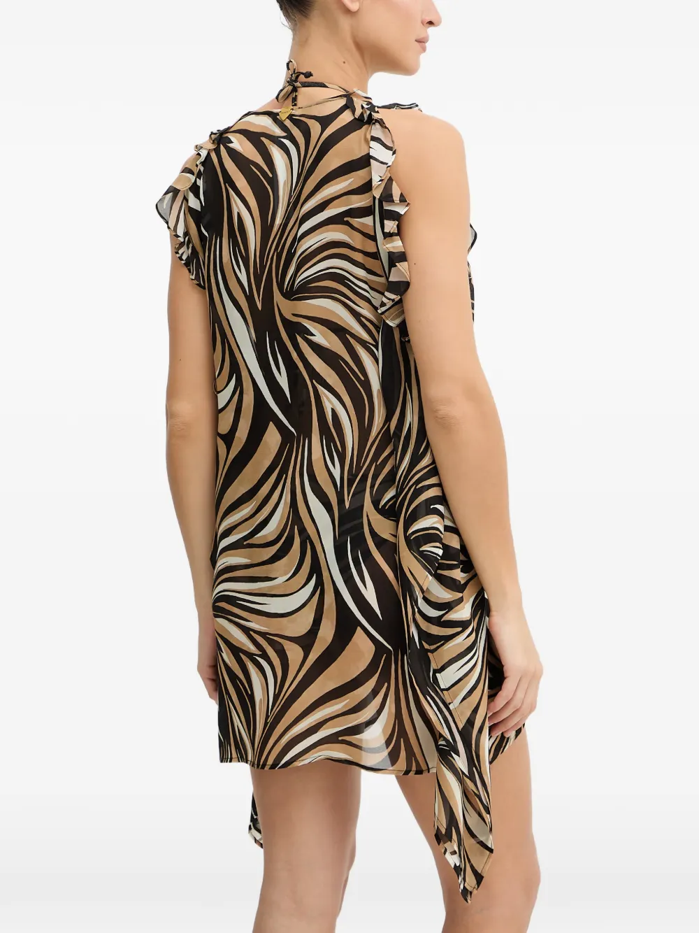 TWINSET Tuniek met abstracte print en ruches Zwart