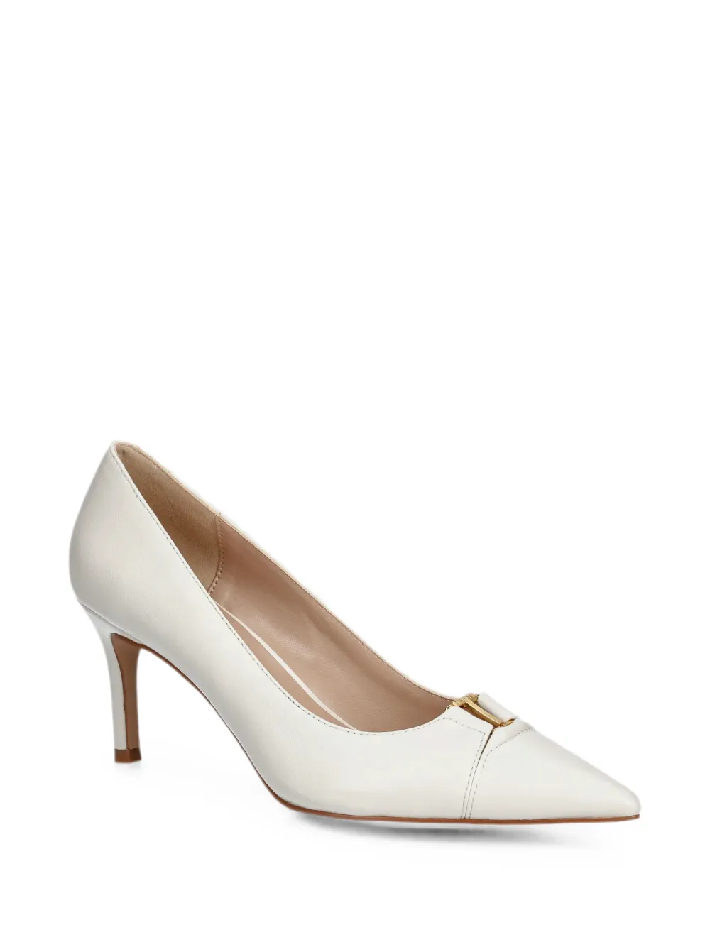 TWINSET logo-plaque pointed-toe pumps Wit