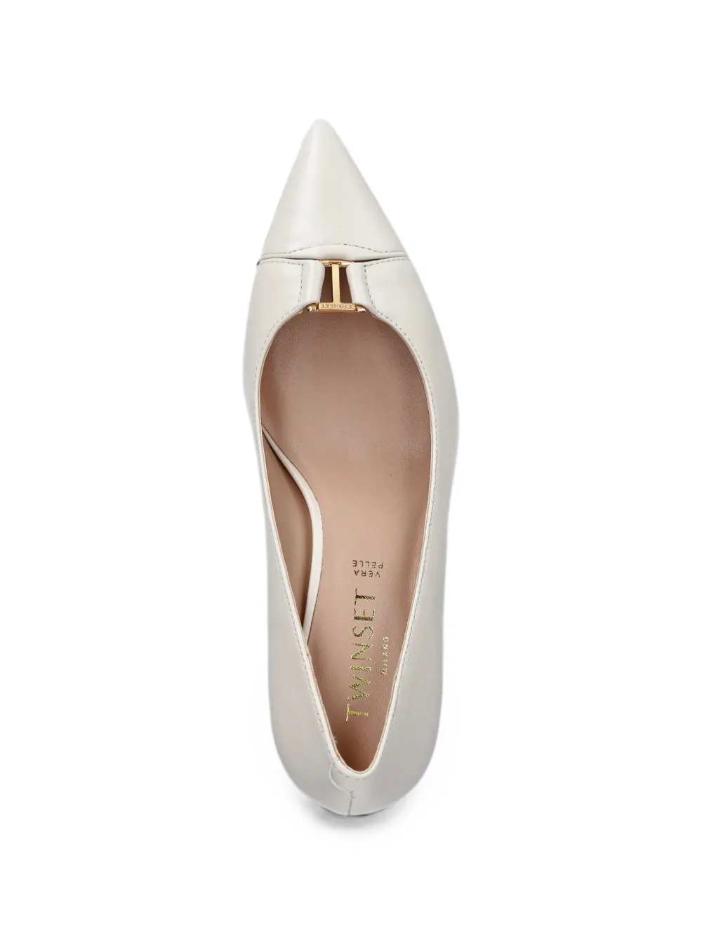 TWINSET logo-plaque pointed-toe pumps Wit