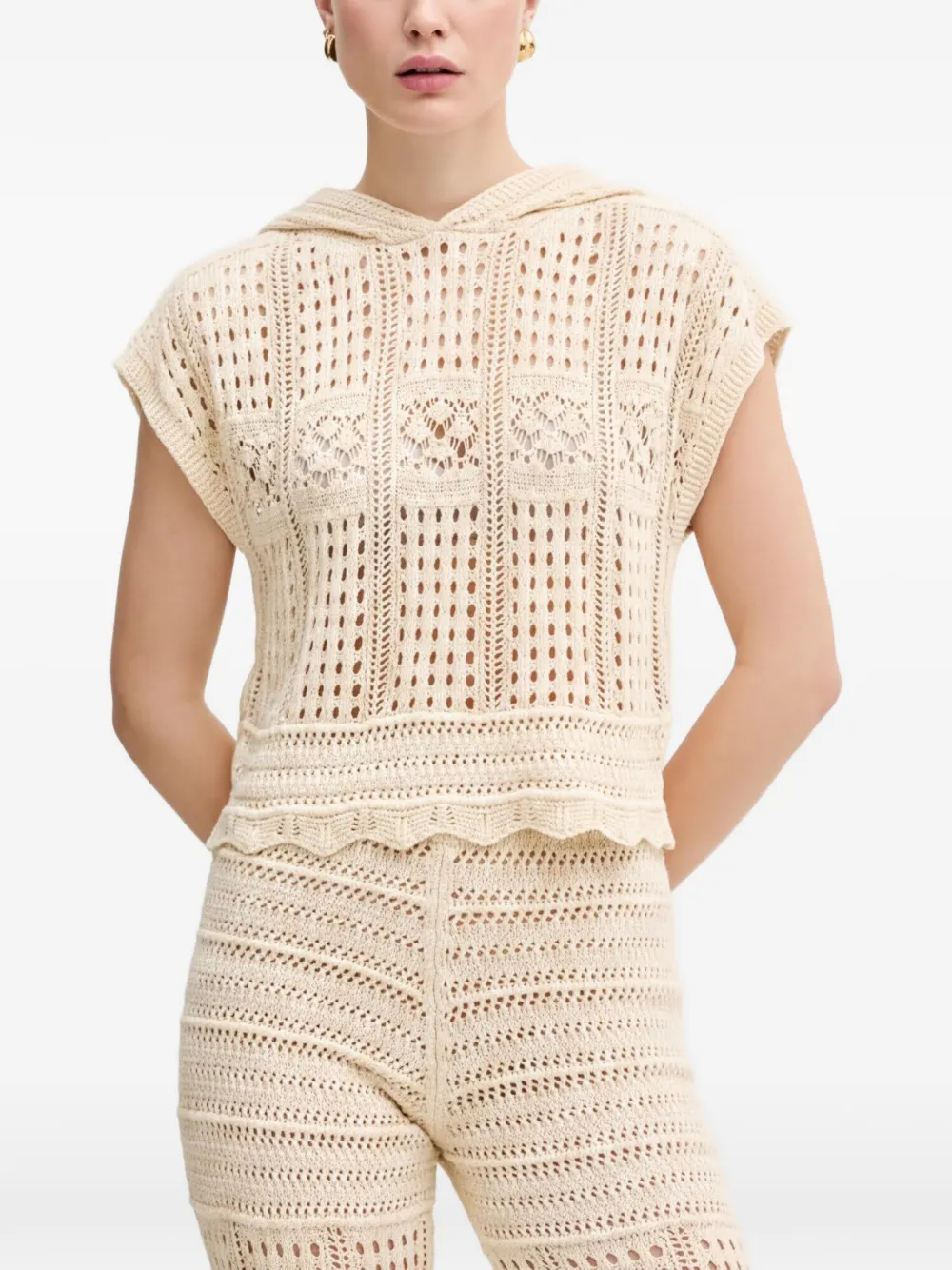 TWINSET Top con cappuccio - Toni neutri