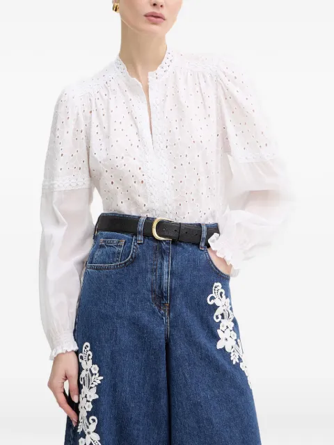 TWINSET blusa con bordado inglés