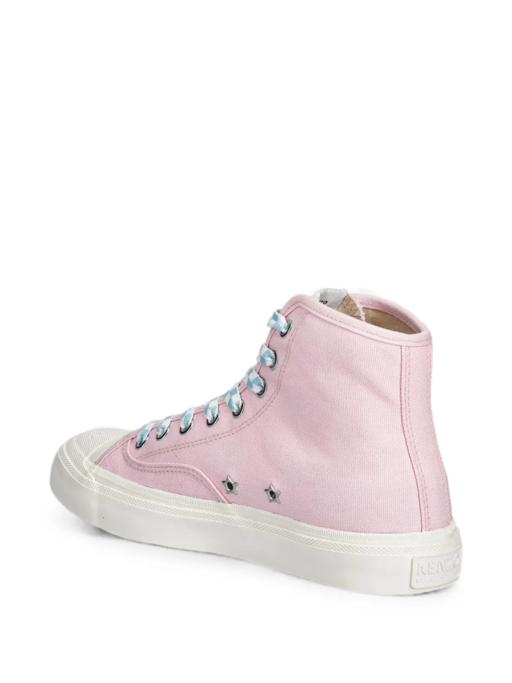 Kenzo Hoshi check-lace high-top sneakers Roze