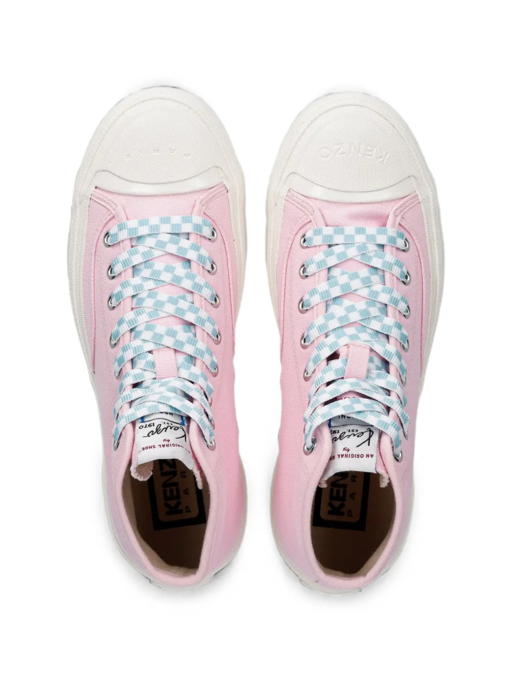 Kenzo Hoshi check-lace high-top sneakers Roze