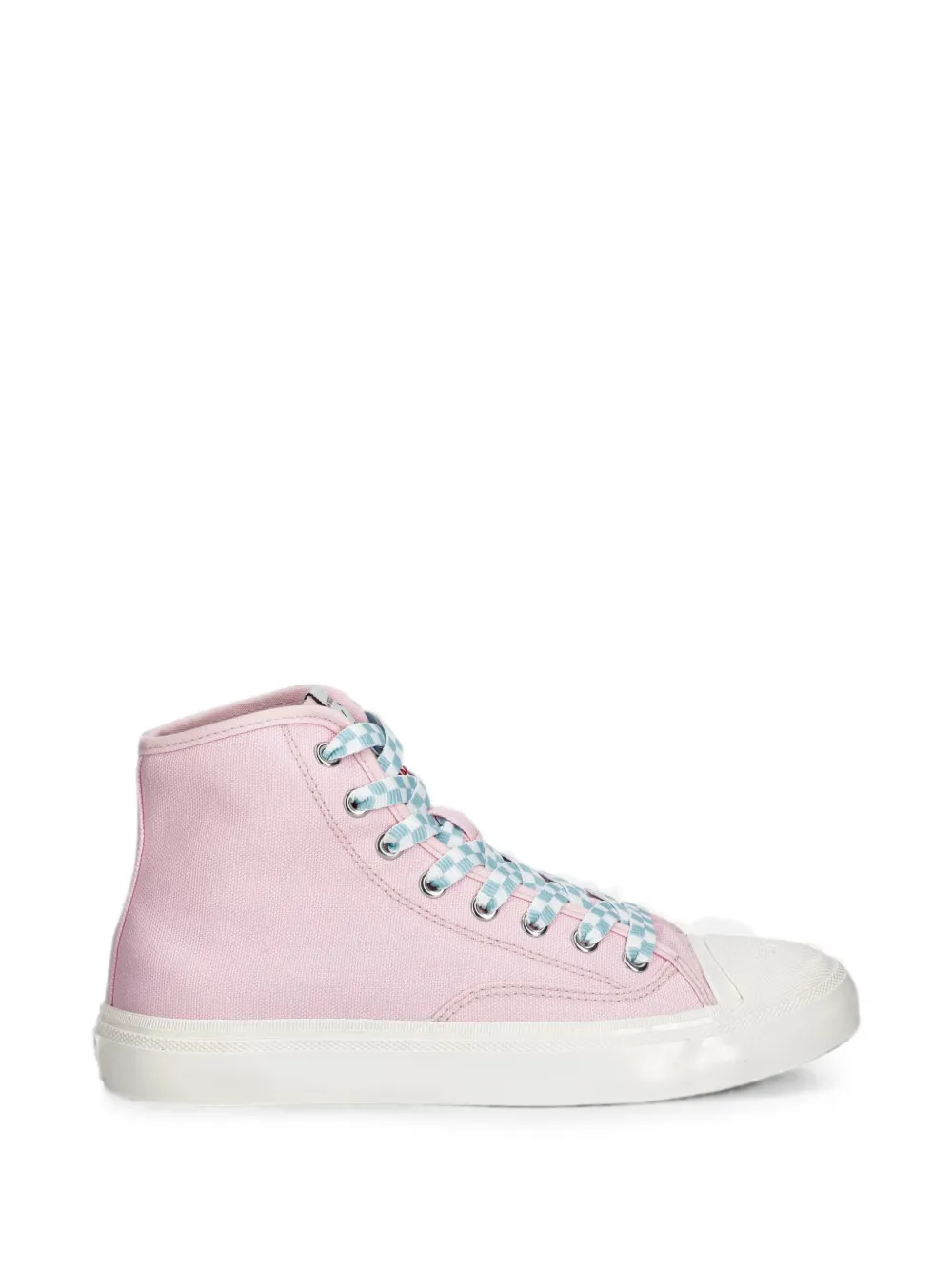 Kenzo Hoshi Check-lace High-top Sneakers In Pink