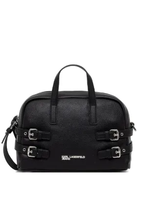 Courrèges Reedition レザーボーリングバッグ | ブラック | FARFETCH JP