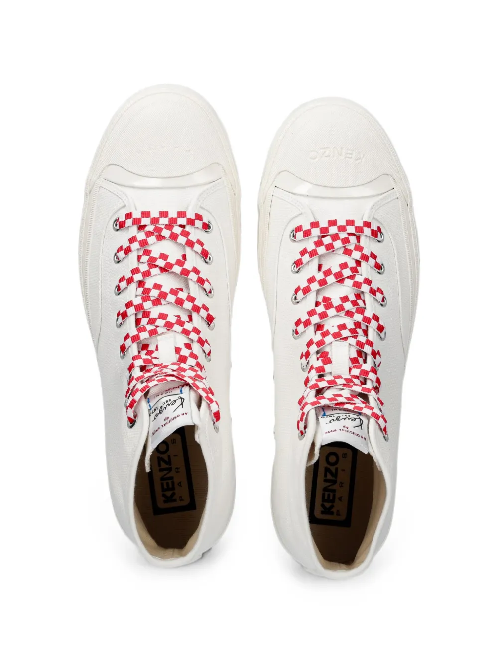 Kenzo High-top geruite sneakers Wit